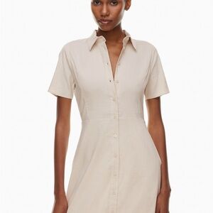 Theory Cream Short-Sleeve Dress